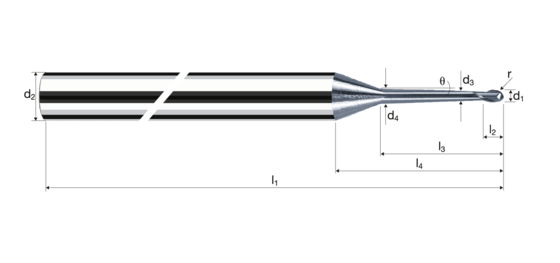 Kugelkopffräser MicroX Produktbild front L