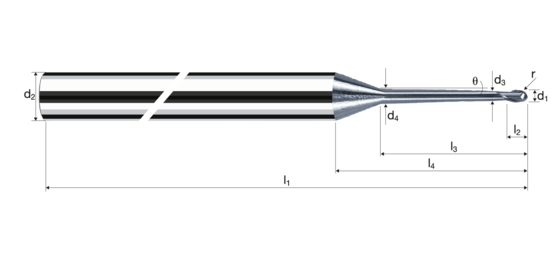 Kugelkopffräser MicroX Produktbild front L