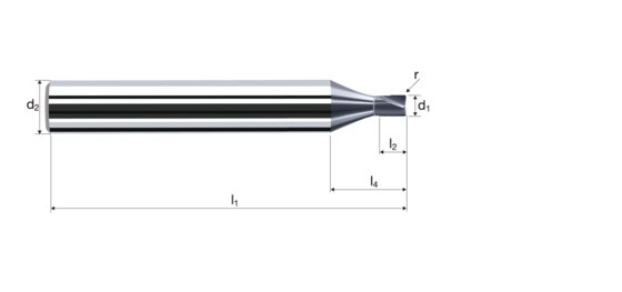 Corner radius end mills Microcut product photo front L