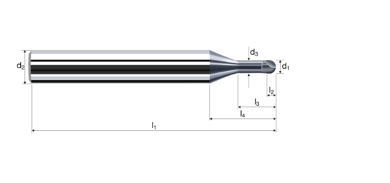 Ball nose end mills Microcut product photo front L