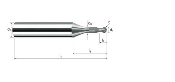 Ball nose end mills SpheroX product photo front L