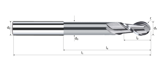 Gömbvégű maró Sphericut Termékkép front L