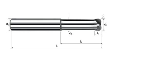 Corner radius end mills product photo front L