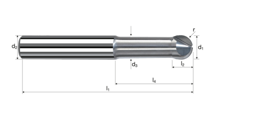 Ball nose end mills product photo front L