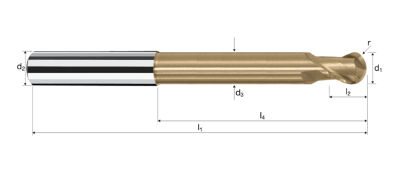 Ball nose end mills SpheroX product photo front L