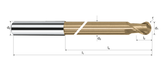 Ball nose end mills SpheroX product photo front L