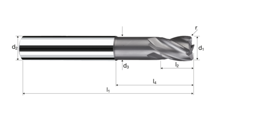 Corner radius end mills ToroX product photo front L