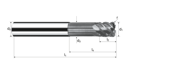 Corner radius end mills XSpeed product photo front L