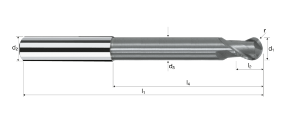 Ball nose end mills SpheroX product photo front L