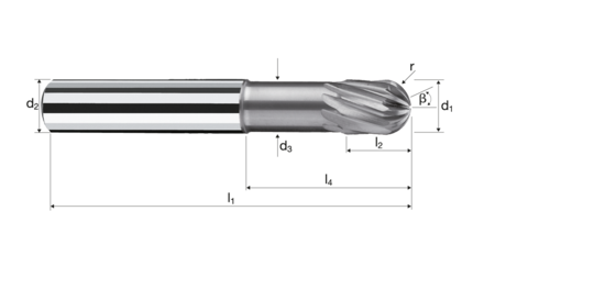 Frese con estremità emisferica SpheroX Immagine del prodotto front L