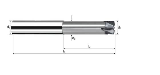 High feed end mills XFeed product photo front L