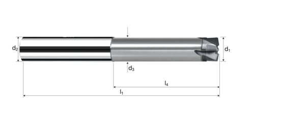 High feed end mills XFeed product photo front L