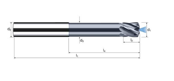 High feed end mills XFeed product photo front L