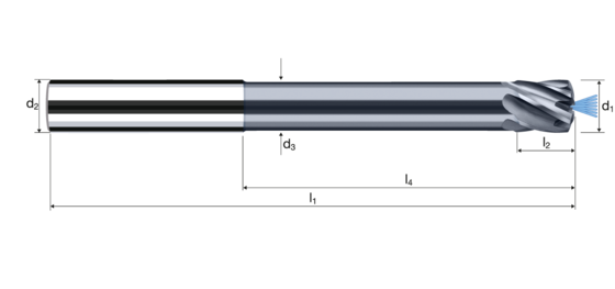 High feed end mills XFeed product photo front L