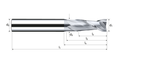 Cylindrical/Square end mills E-Cut Alu product photo front L