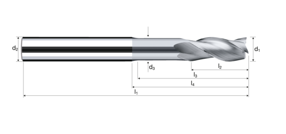 Zylindrische Fräser E-Cut Alu Produktbild front L