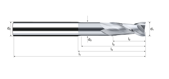 Cylindrical/Square end mills E-Cut Alu product photo front L