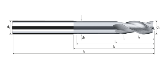 Zylindrische Fräser E-Cut Alu Produktbild front L