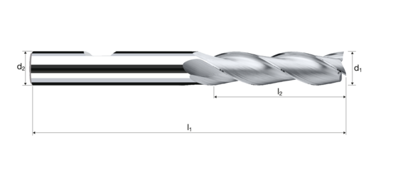 Zylindrische Fräser E-Cut Alu Produktbild front L