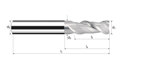 Cylindrical/Square end mills AX product photo front L