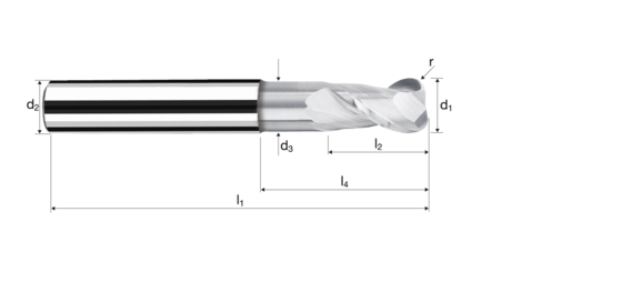 Corner radius end mills AX product photo front L