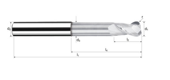 Corner radius end mills AX product photo front L