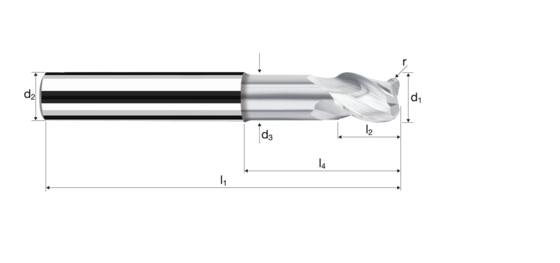 Corner radius end mills AX product photo front L