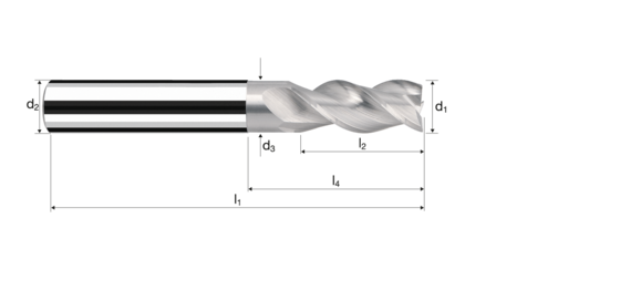 Cylindrical/Square end mills AX product photo front L