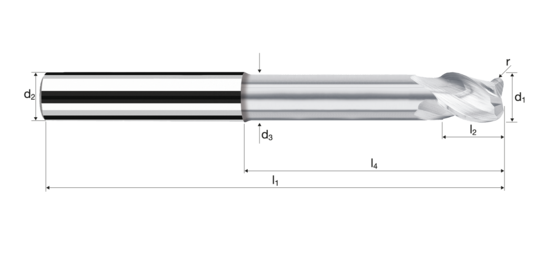 Corner radius end mills AX product photo front L