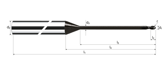 Ball nose end mills MicroX product photo front L