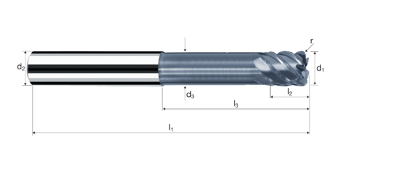 Corner radius end mills Multispeed product photo front L