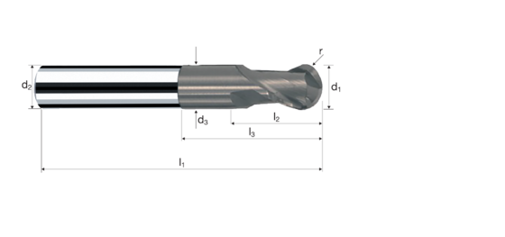 Ball nose end mills Sphericut product photo front L