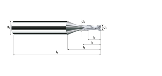 Zylindrische Fräser E-Cut Alu Produktbild front L