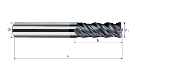 Square end mills   NX-NVD product photo front L