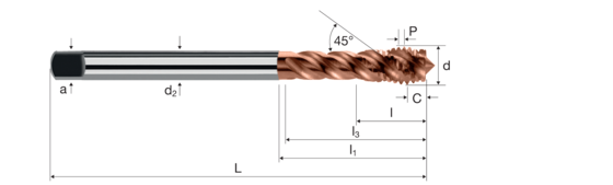 Gewindebohrer x-tap Produktbild front L