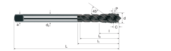 Gewindebohrer x-tap Produktbild front L