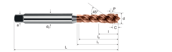 Gewindebohrer x-tap Produktbild front L