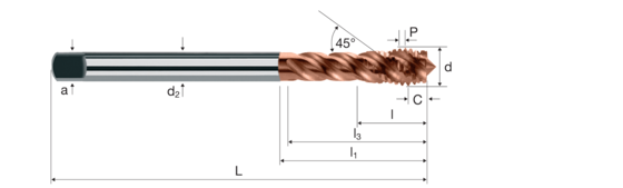 Gewindebohrer x-tap Produktbild front L