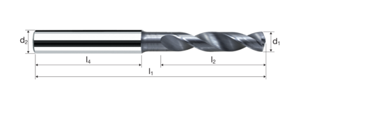 Keményfém fúró XDrill® Termékkép front L