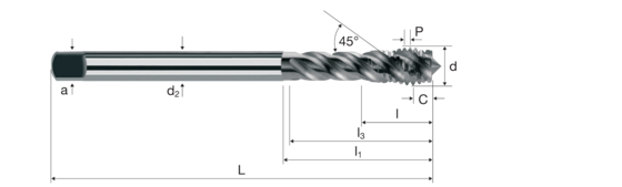 Gewindebohrer x-tap Produktbild front L